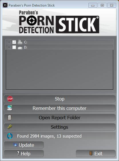 Porn Detection Stick Menu