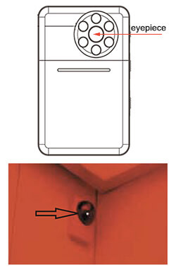 Eyepiece detecting hidden camera reflection