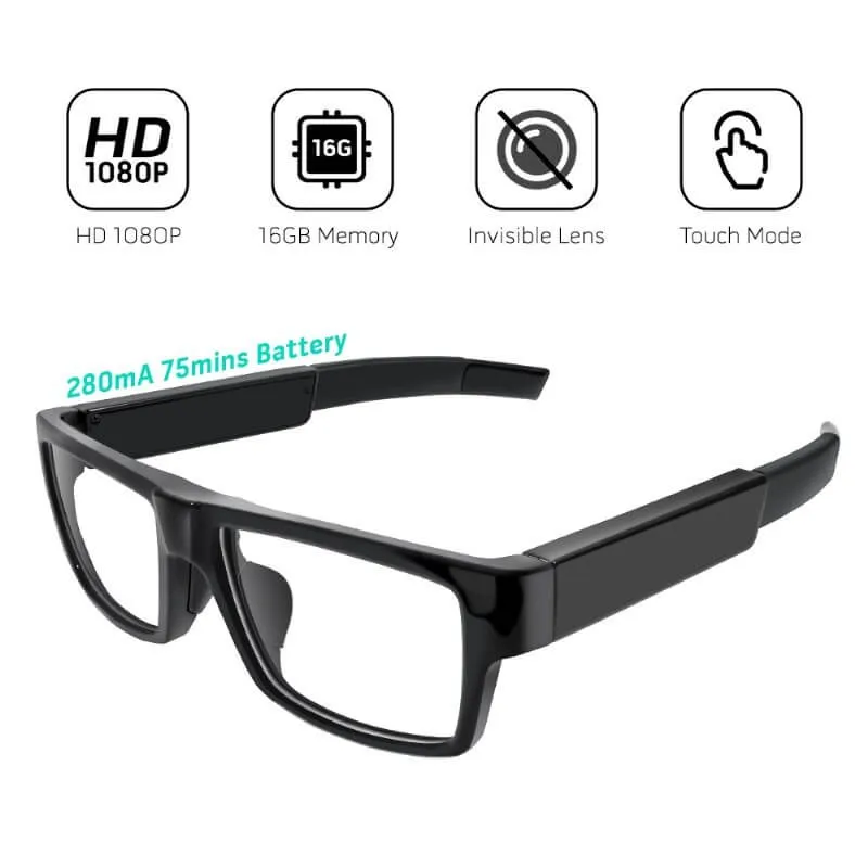 Full HD 1080P Eyeglasses Mini DVR with 16GB