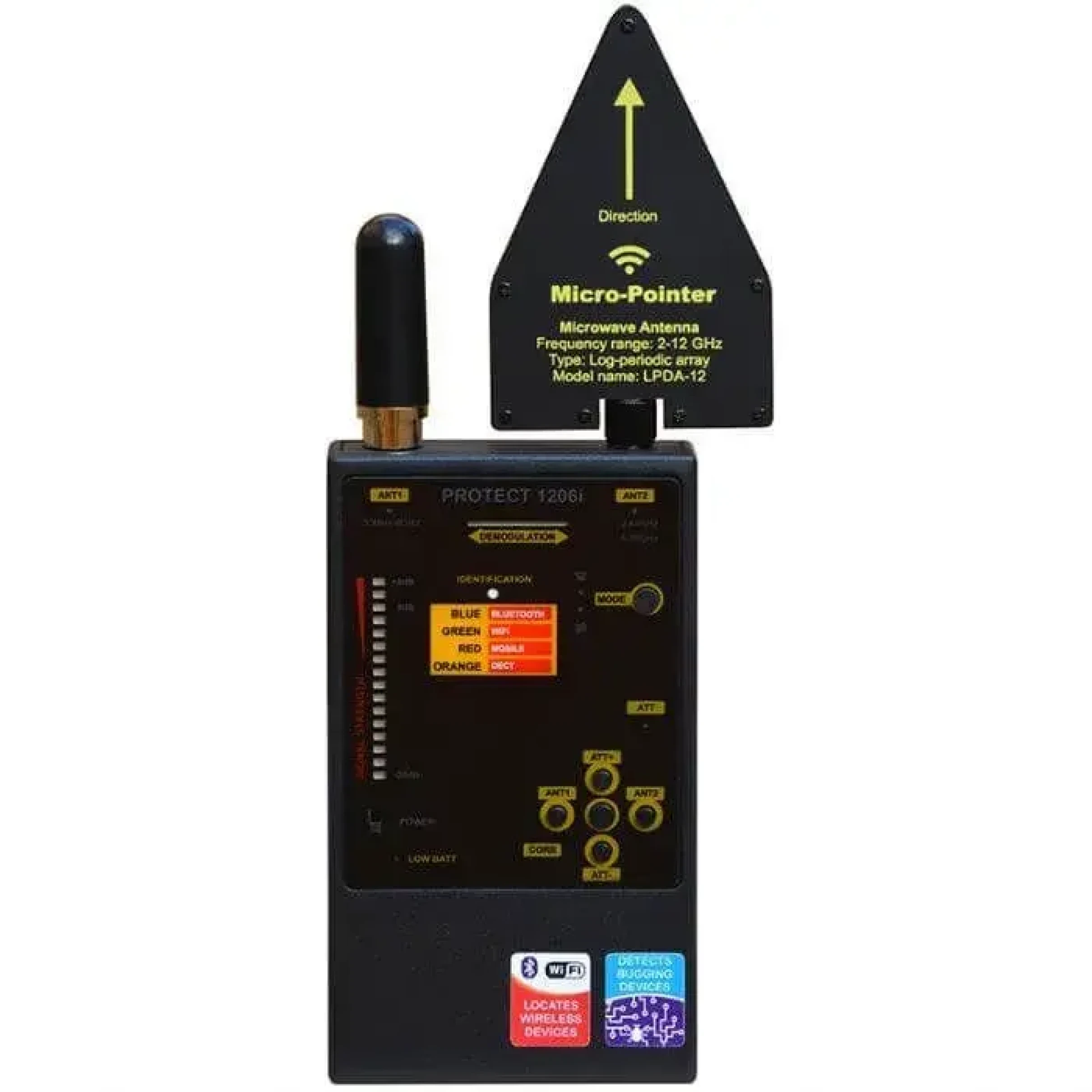 Détecteur de micros espions et de transmissions numériques Protect 1206i