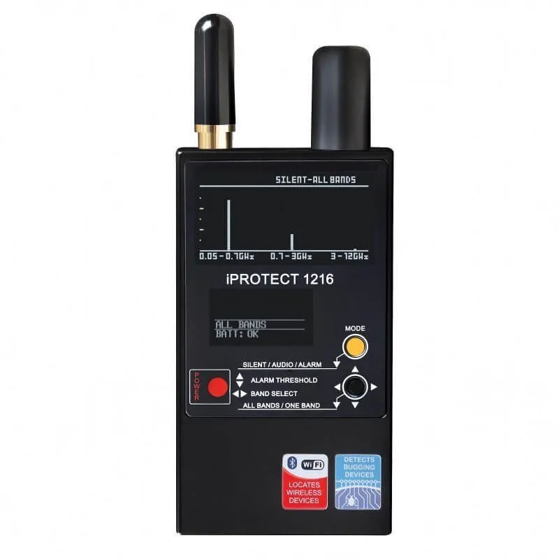 كاشف الترددات اللاسلكية ثلاثي النطاقات iProtect 1216