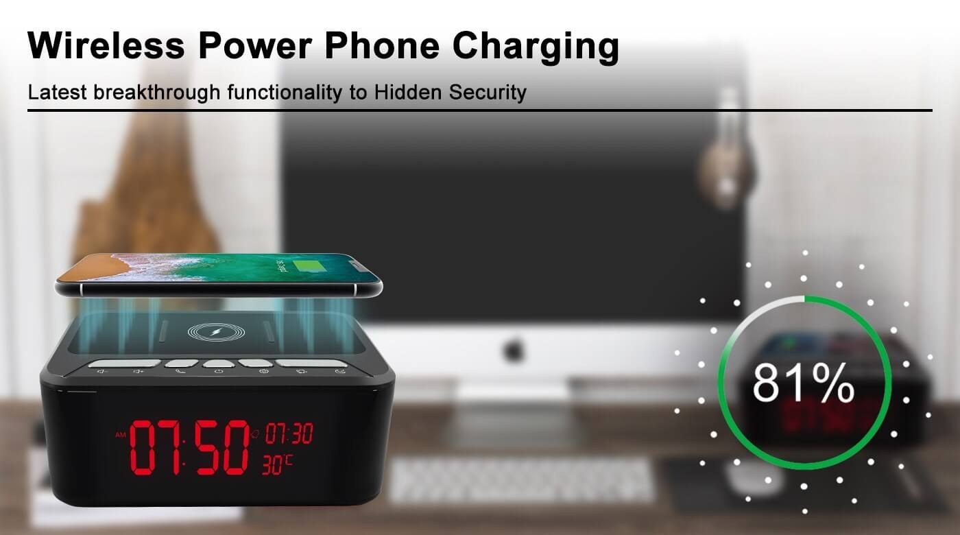 HD 1080P Wireless Charger and Speaker Security Wi-Fi Camera